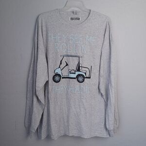 THEY SEE MEE ROLLIN' THEY HATIN Men's Shirt Long Sleeve Size 3XL Color Gray